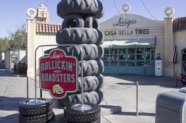 The new attraction at Luigi's in Cars Land at Disney California Adventure is still undergoing testing, though the new sign for the attraction has been installed at the entrance to the "tire shop." //// ADDITIONAL INFORMATION: A weekly update of closures, changes and new things at the Disneyland Resort for the week of 2/1/16.  Date of photo: 02/01/16 - disney.weeklyupdate.0201 -- Photo by: MARK EADES, STAFF PHOTOGRAPHER